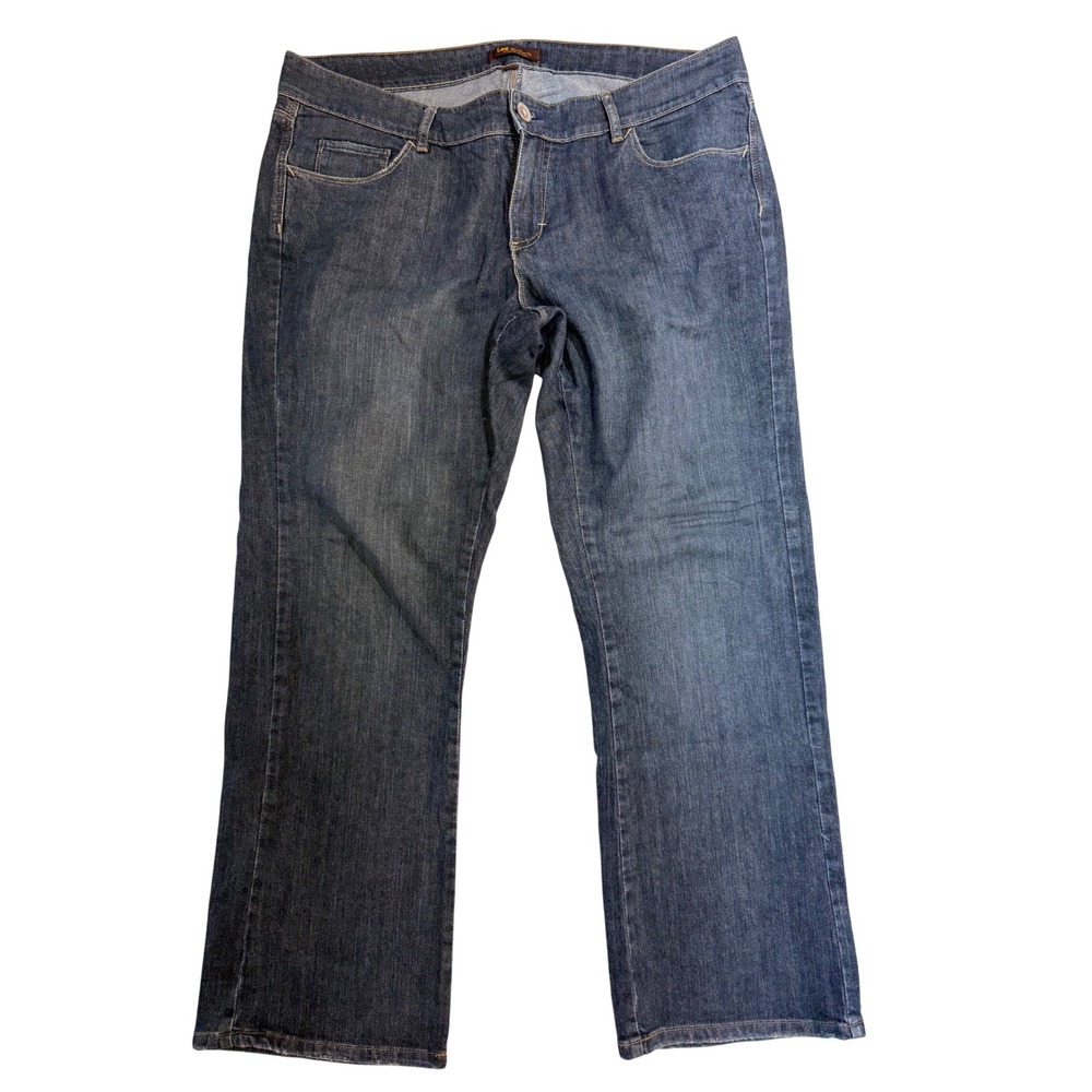 LEE‎ One True Fit Women Jeans Size 18 Lower Waist Bootcut Dark Wash Denim